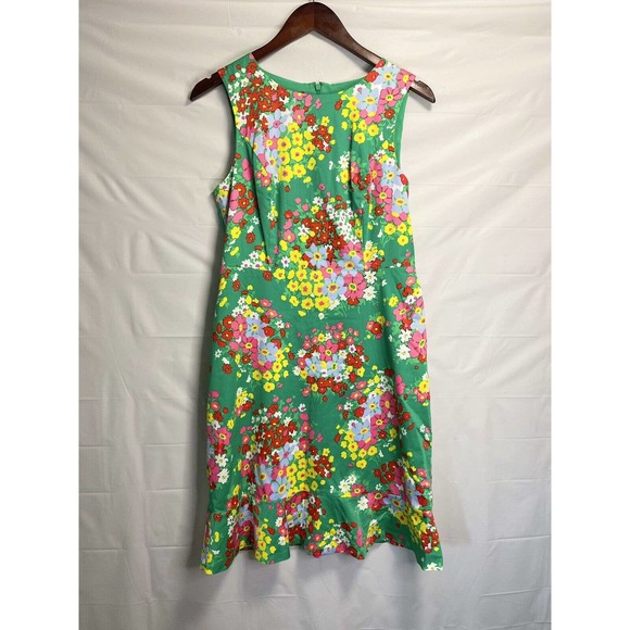 Talbots Womens Midi Sheath‎ All Over Floral Print Sleeveless Dress Green Size 4 - Picture 1 of 3